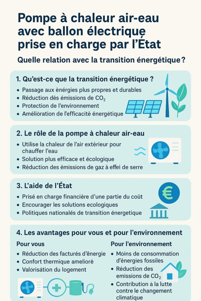 la relation de la transition énergétique avec une pompe à chaleur installée gratuitement à 0€